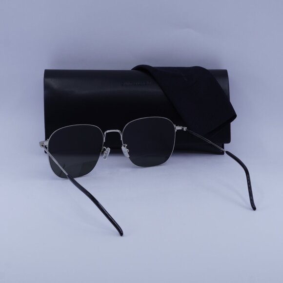 Saint Laurent SL388/K WIRE 001 Square Sunglasses - Silver/Grey - Picture 4 of 11